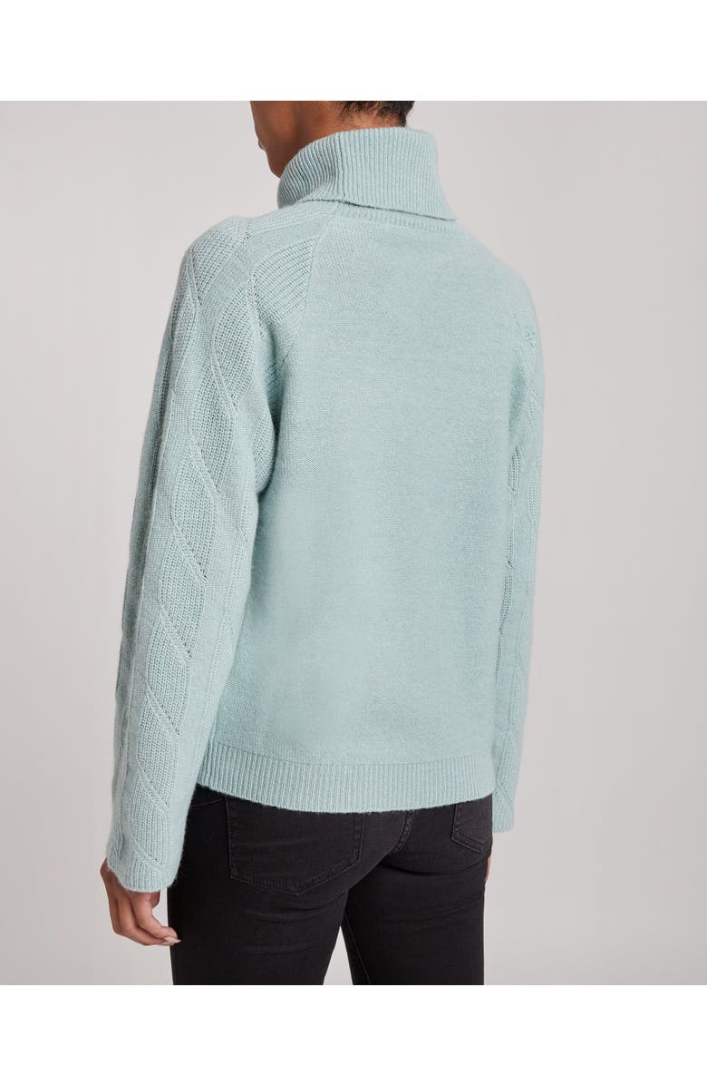 Santorelli Dana Cowl Neck Sweater with Bell Sleeves, Alternate, color, Sage
