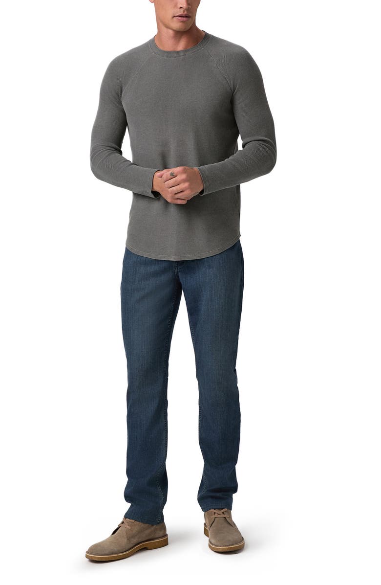 PAIGE Davies Long Sleve Waffle Cotton Blend T-Shirt, Alternate, color, Vintage Faded Charcoal