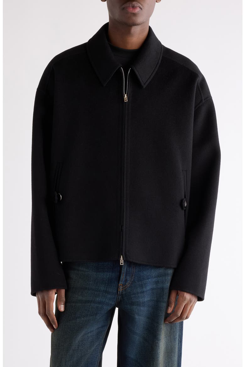 Doveo Double Face Wool Flannel Jacket, Main, color, BLACK