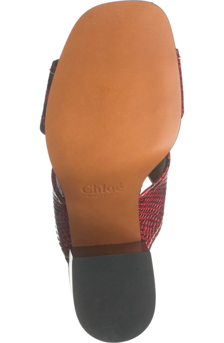 Chloé Candice Snake Embossed Leather Sandal, Alternate, color,