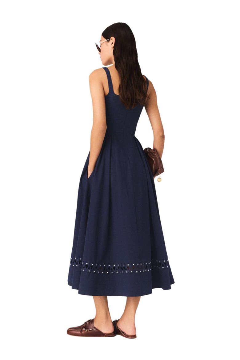 Flared midi dress, Alternate, color, Navy