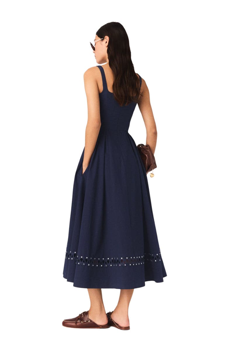 maje Flared midi dress, Alternate, color, Navy