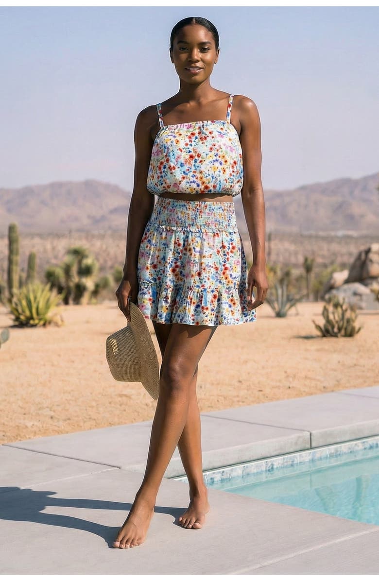 Change of Scenery Dani Bubble Crop Top, Alternate, color, Wildflower Patch