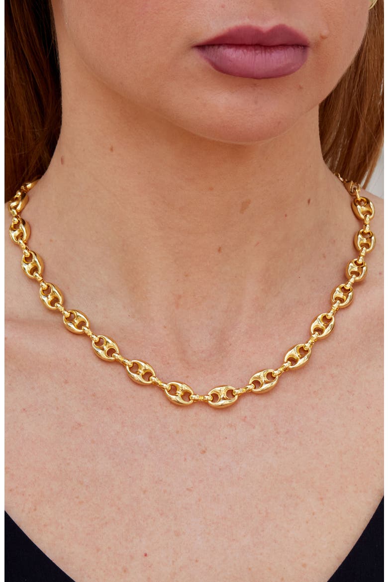 Puffy Mariner Link Necklace, Alternate, color, YELLOW