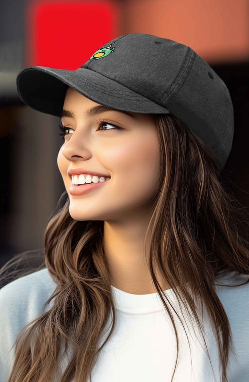 Dalix Froggy Unicorn Embroidered Cap In Washed Gray