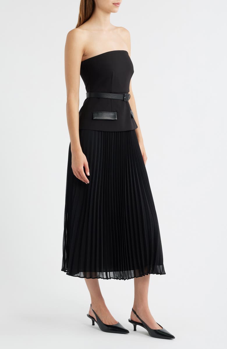 LIKELY Valora Strapless Midi Dress, Alternate, color, Black