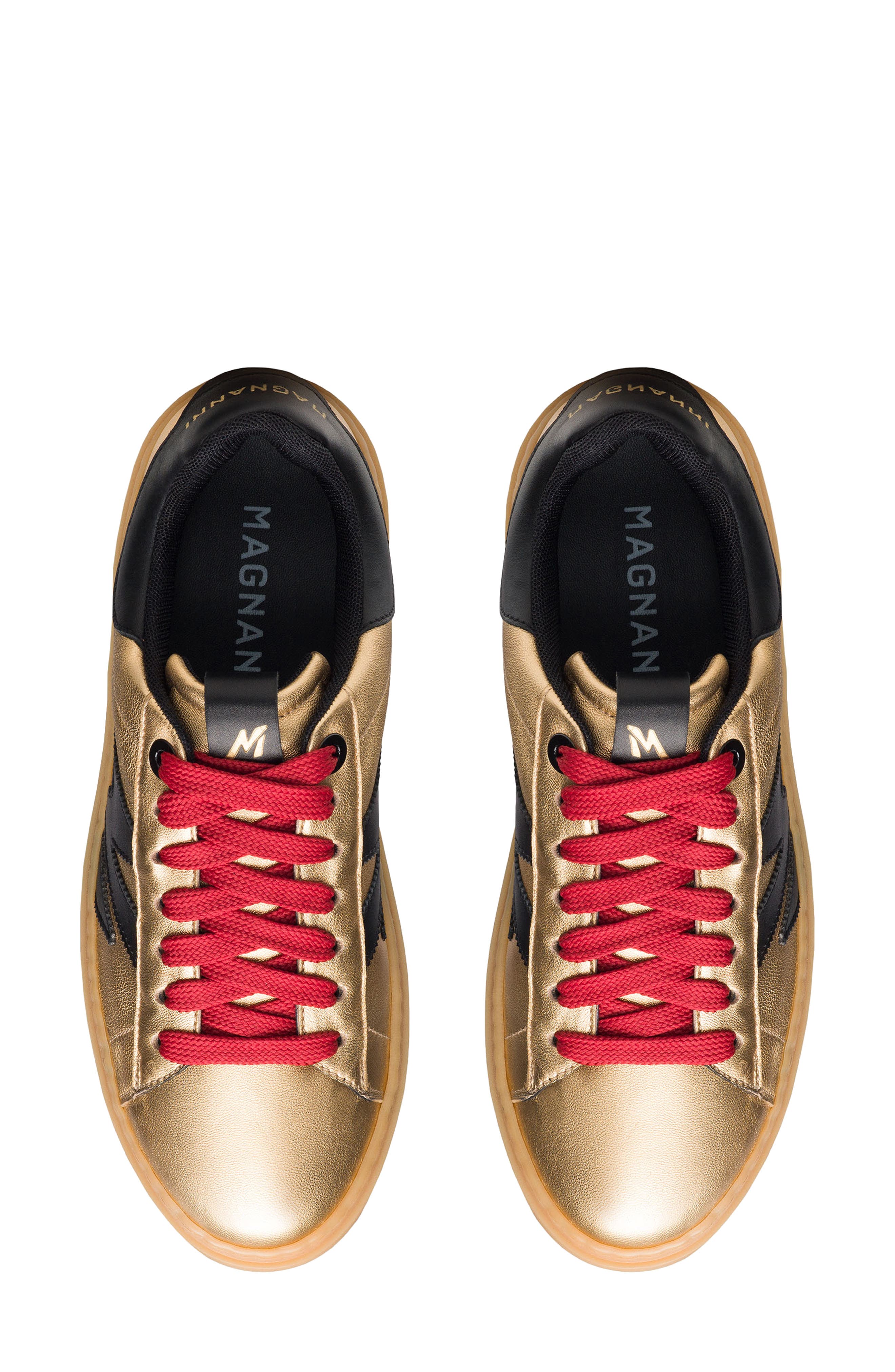 Magnanni Electra Gold Sneaker, Alternate, color, Gold