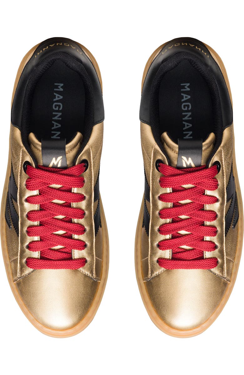Magnanni Electra Gold Sneaker, Alternate, color, Gold