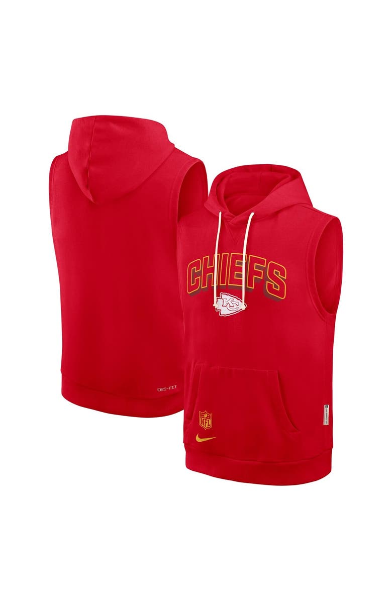 Nike Men's Nike Red Kansas City Chiefs Sideline Performance Sleeveless Pullover Hoodie, Main, color, Red