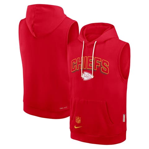 Men's Nike Red Kansas City Chiefs Sideline Performance Sleeveless Pullover Hoodie