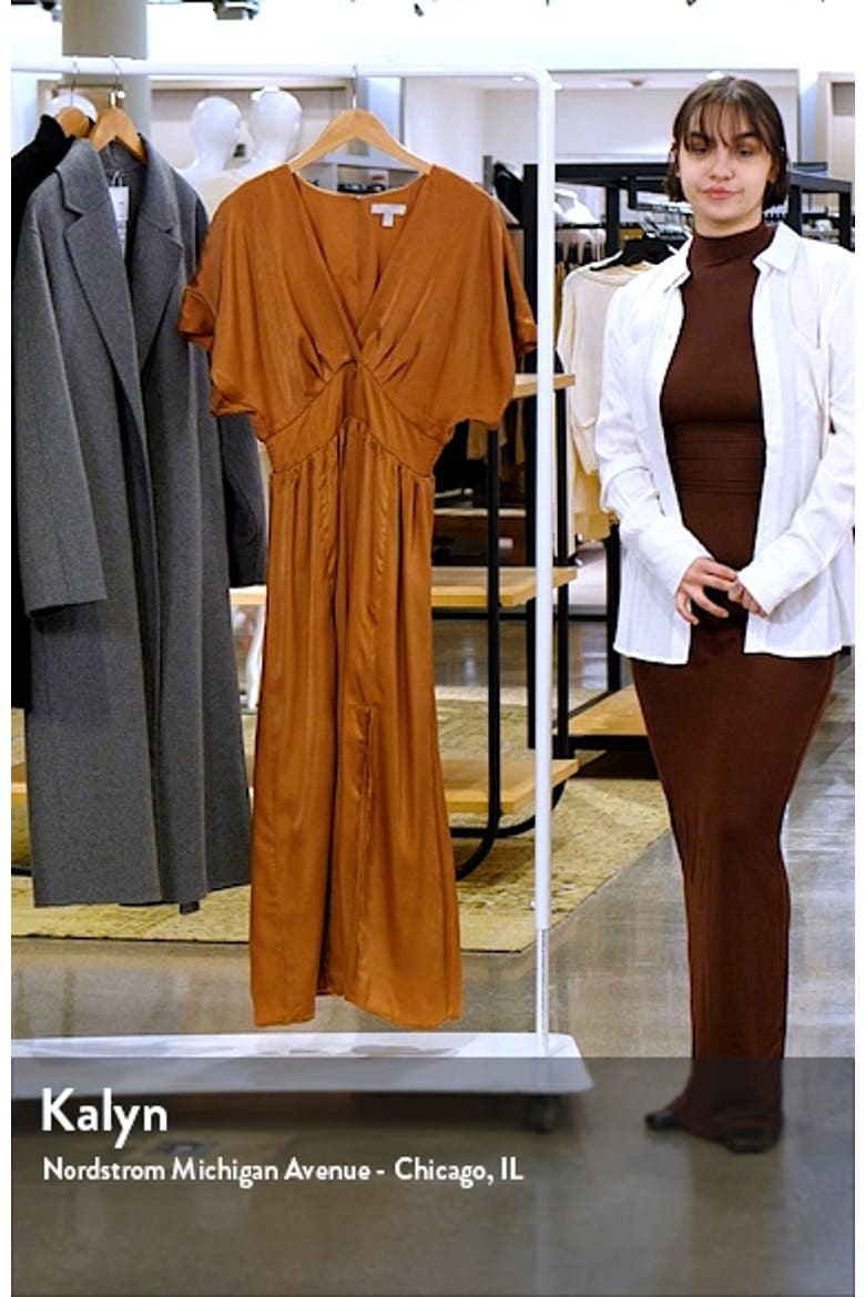 Dolman Sleeve Satin Midi Dress video