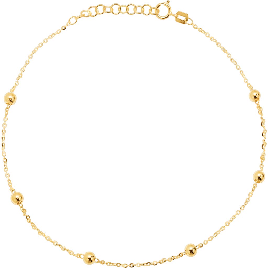 Frankie & Zoe Beaded Station Anklet In Gold