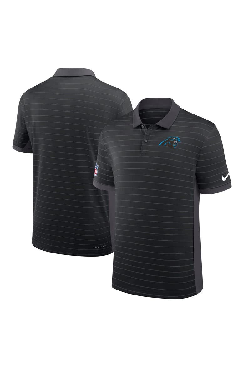 Men's Nike Black Carolina Panthers Sideline Victory Stripe Performance Polo, Main, color, Black