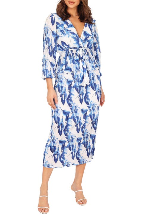 Minelli Floral Plissé Wrap Top