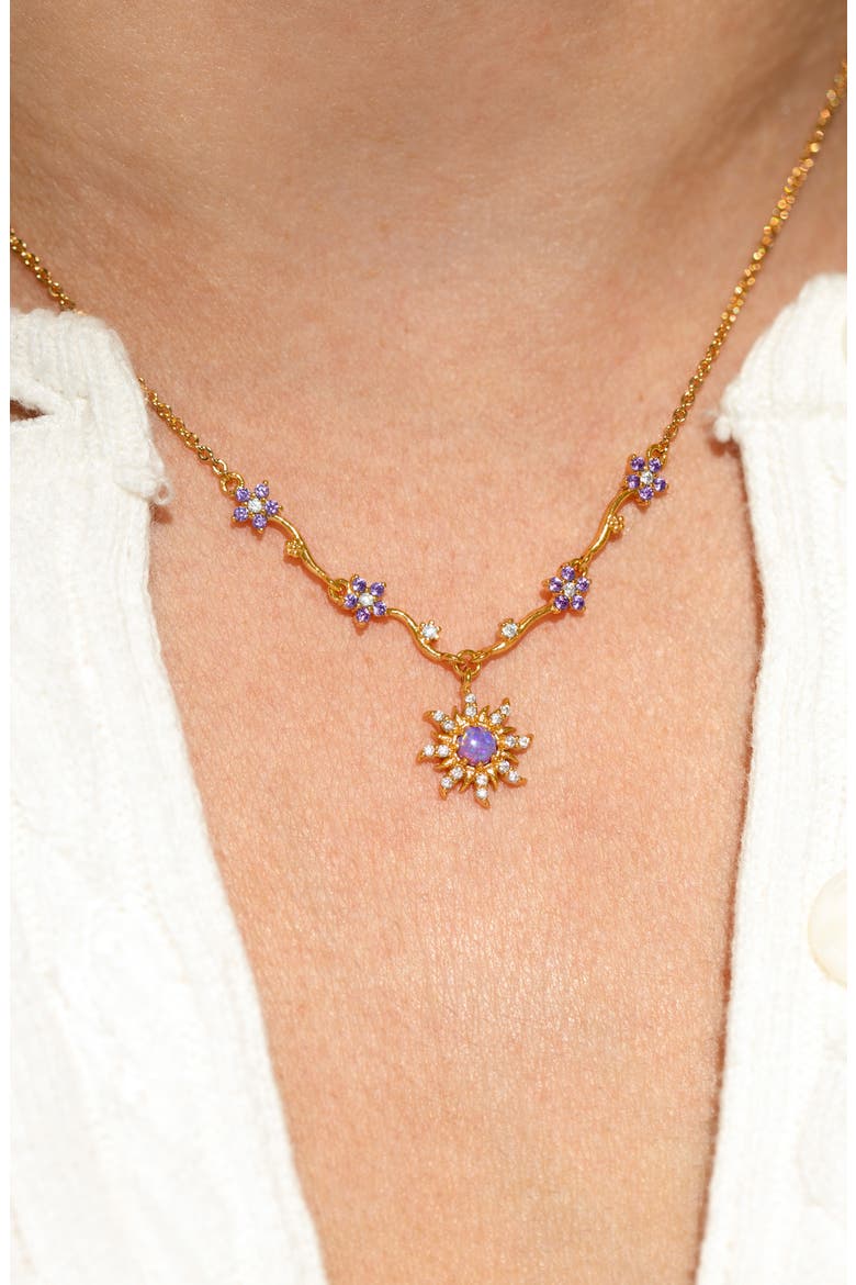 Disney Tangled Cubic Zirconia Pendant Necklace, Alternate, color, GOLD