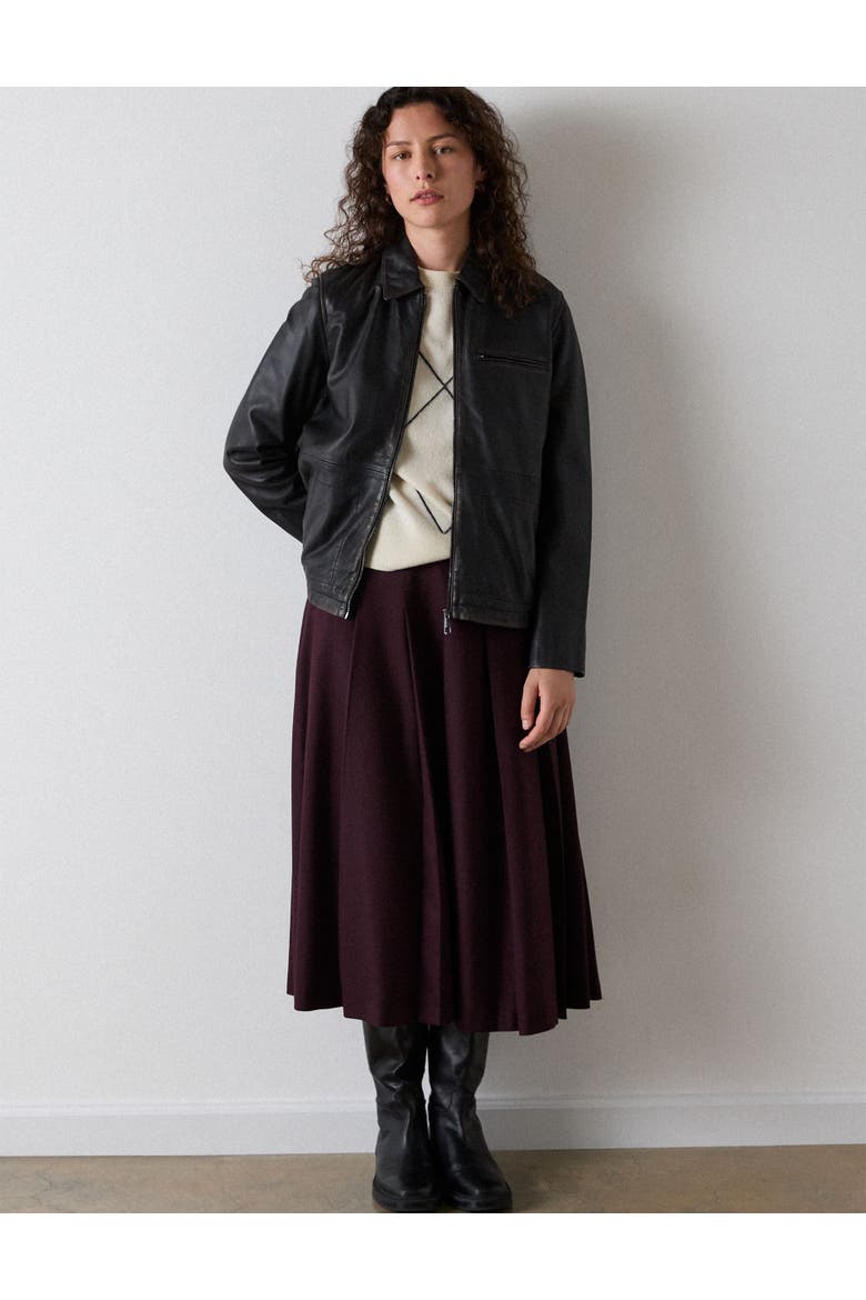 Kate Burnished Leather Jacket, Alternate, color, Brown