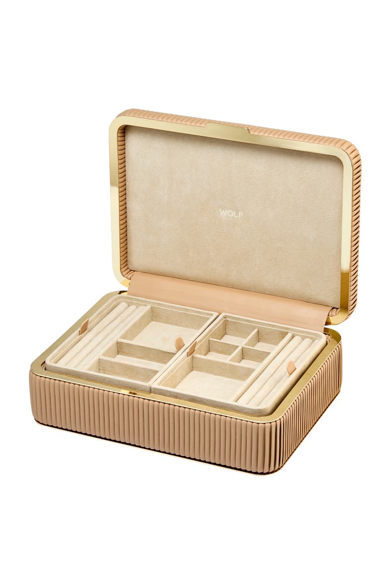 Bella Medium Jewelry Box, Alternate, color, Mocha