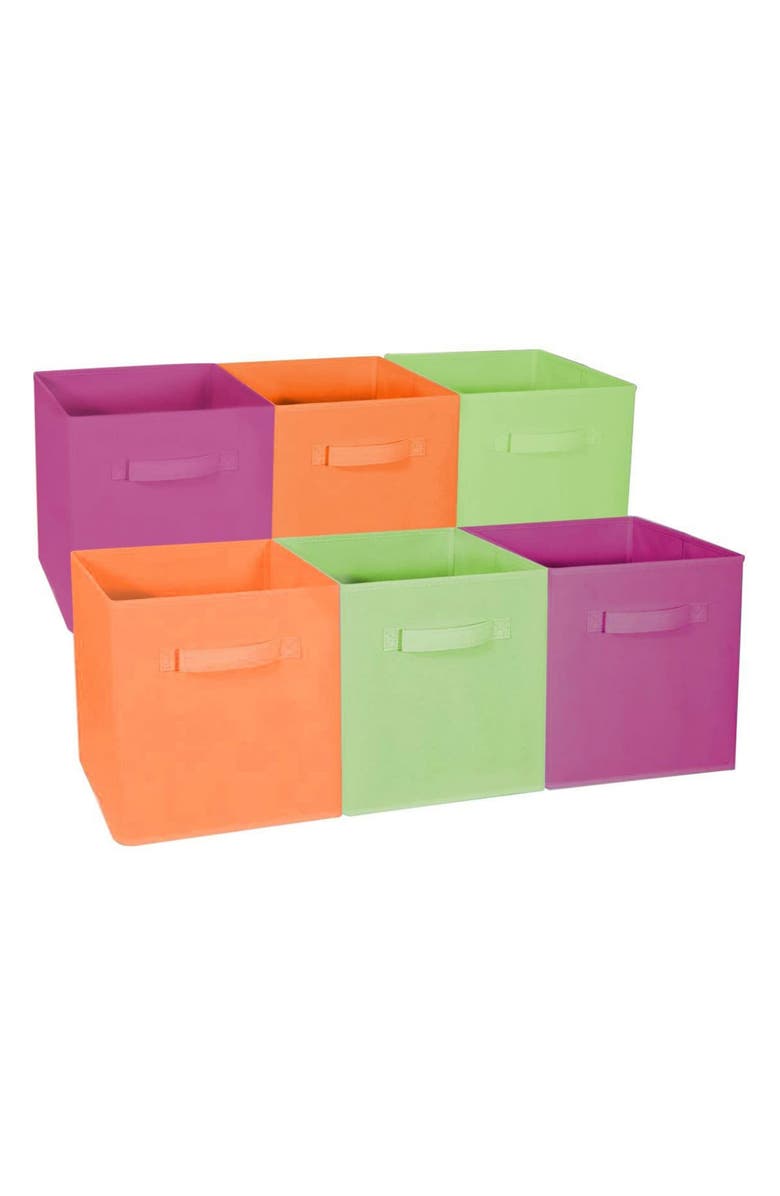 SORBUS Home Storage Bundle Drawer & Closet Bins - Set of 6, Main, color, Purple/Green/Orange