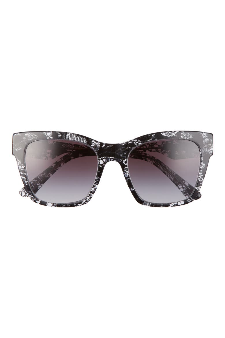 53mm Gradient Cat Eye Sunglasses, Main, color, BLACK LACE/ GREY GRADIENT