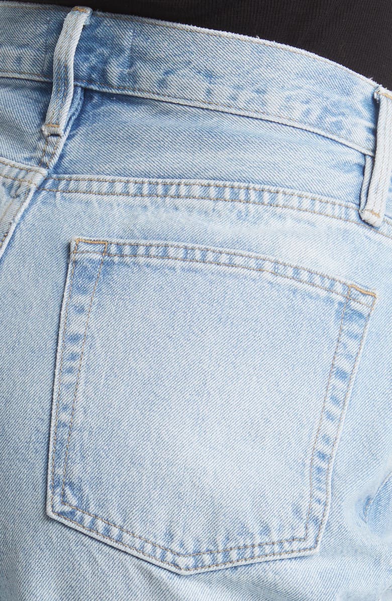 FRAME High Waist Raw Hem Wide Leg Bermuda Shorts, Alternate, color, Zona