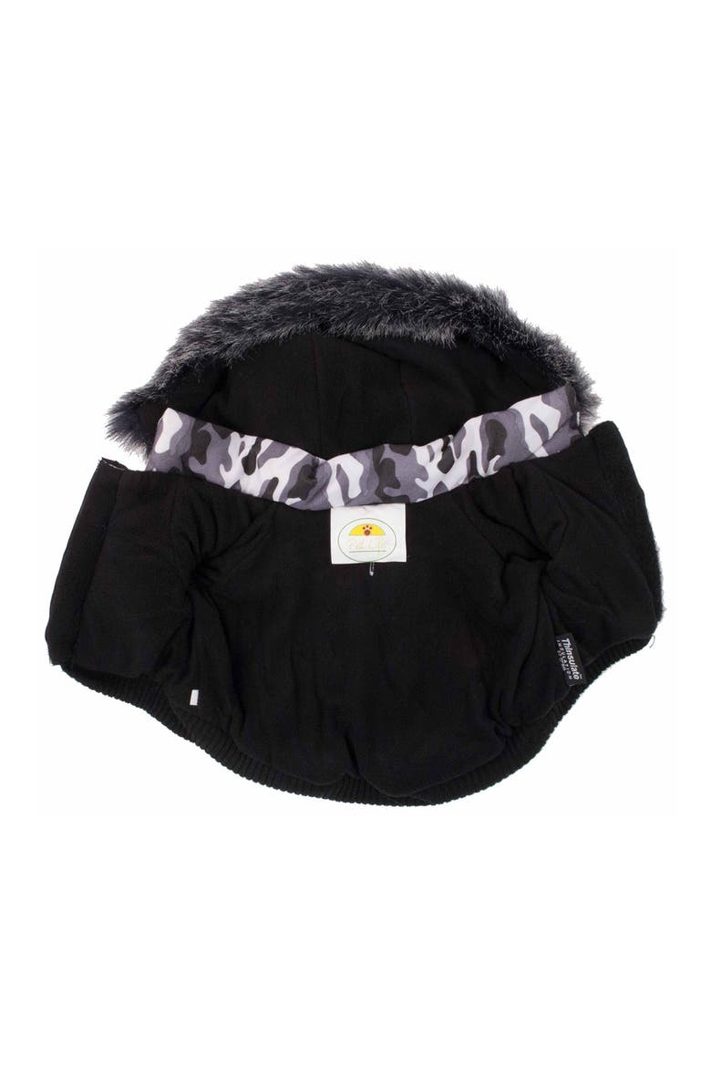 Fashion Pet Faux Fur Trim Parka Coat - X-Small, Alternate, color, SNOW CAMOUFLAGE