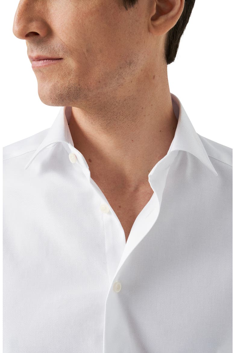 Contemporary Fit Diagonal Weave Shirt, Alternate, color, WHITE/WHITE