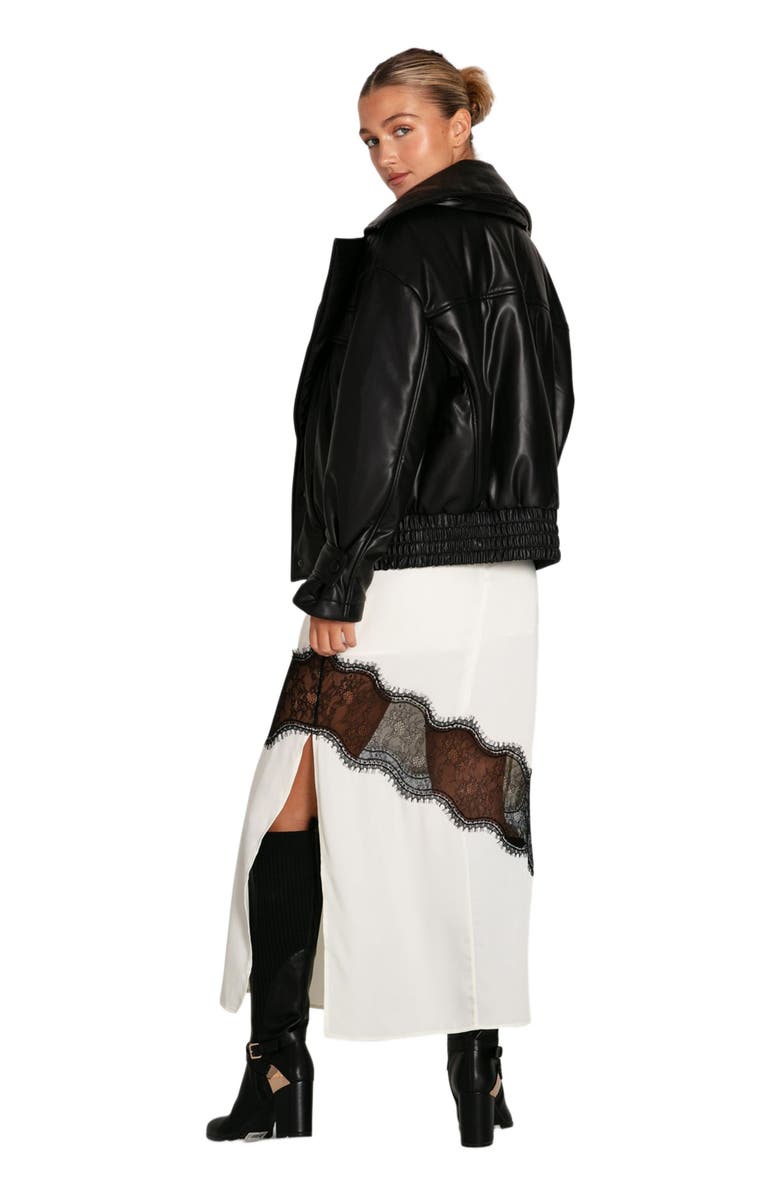 Belle & Bloom Love Drunk Leather Bomber, Alternate, color, Black