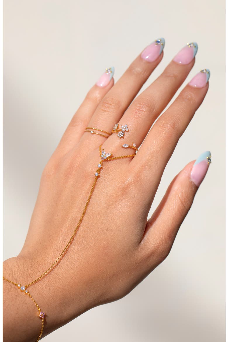 Flutter Over You Hand Chain, Alternate, color, GOLD