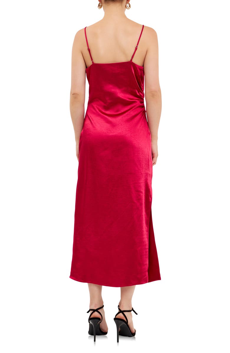 Endless Rose Surplice Satin Slipdress, Alternate, color, Rouge