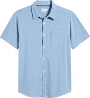 Fair Harbor Saltaire Organic Cotton Knit Short Sleeve Button-Up Shirt