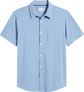 Fair Harbor Saltaire Organic Cotton Knit Short Sleeve Button-Up Shirt