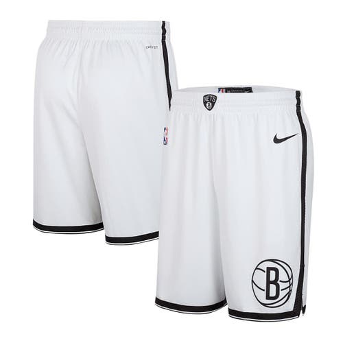 Nike White Brooklyn Nets 2024/25 Association Edition Swingman Shorts In White