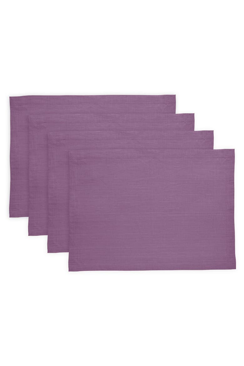 Linen Placemats Set of 4, 14 x 19" - Diana, Main, color, Mulberry