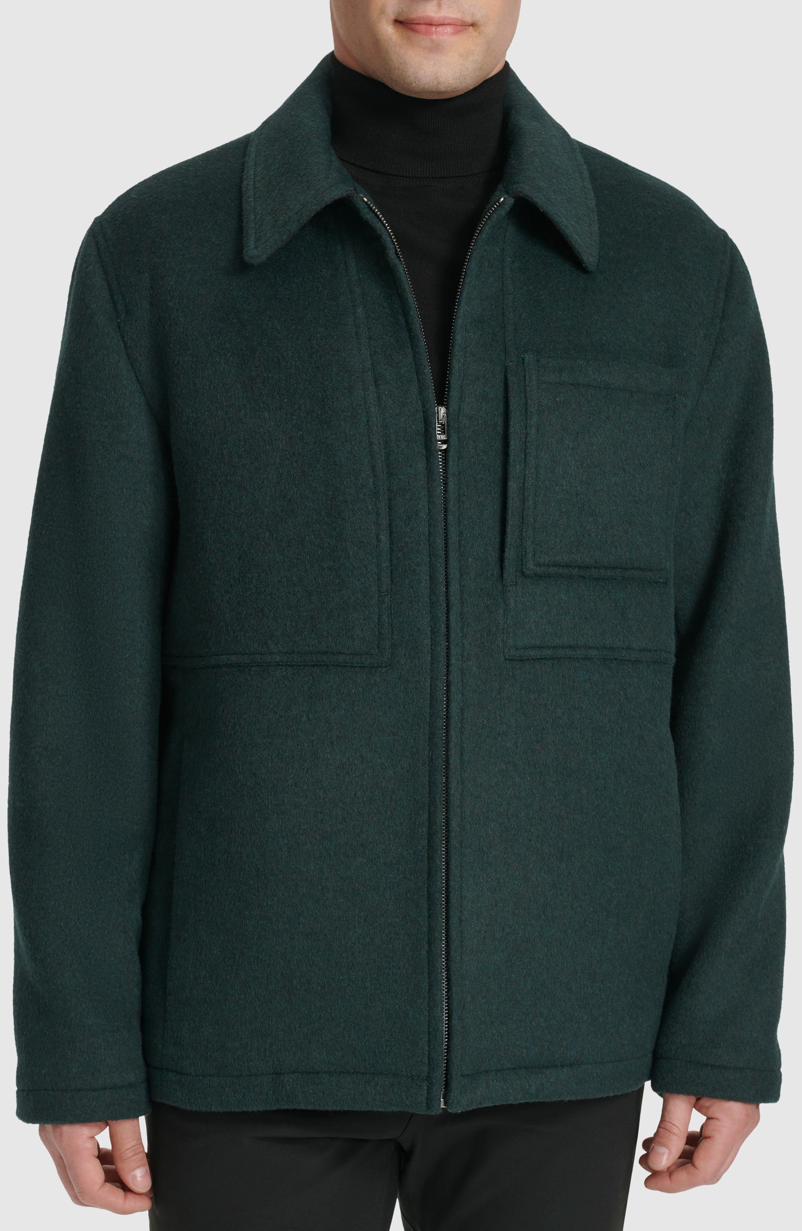 Felt Zip Front Shirt Jacket - image 3