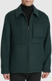 Cole Haan Felt Zip Front Shirt Jacket