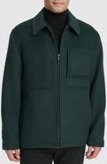 Cole Haan Felt Zip Front Shirt Jacket
