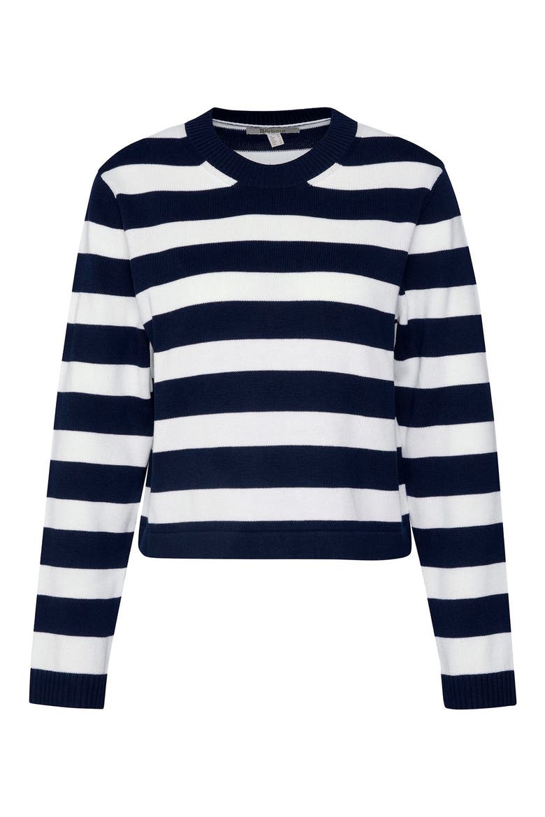 Bronya Stripe Cotton Blend Sweater, Alternate, color, NAVY