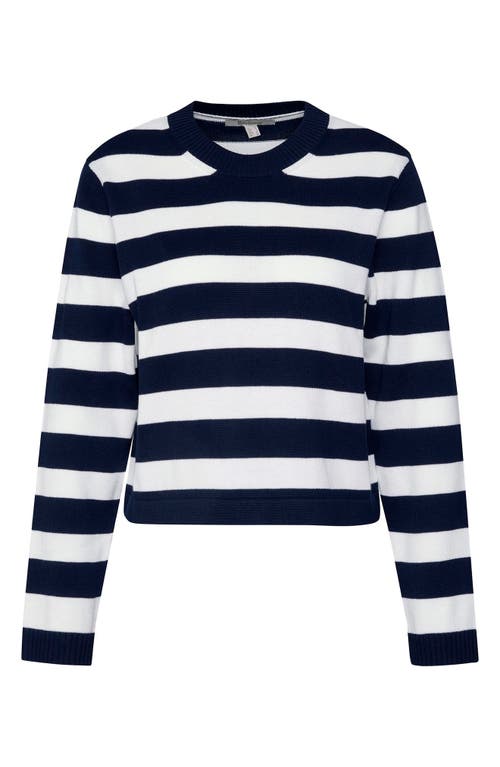 Barbour Bronya Stripe Cotton Blend Sweater In Navy