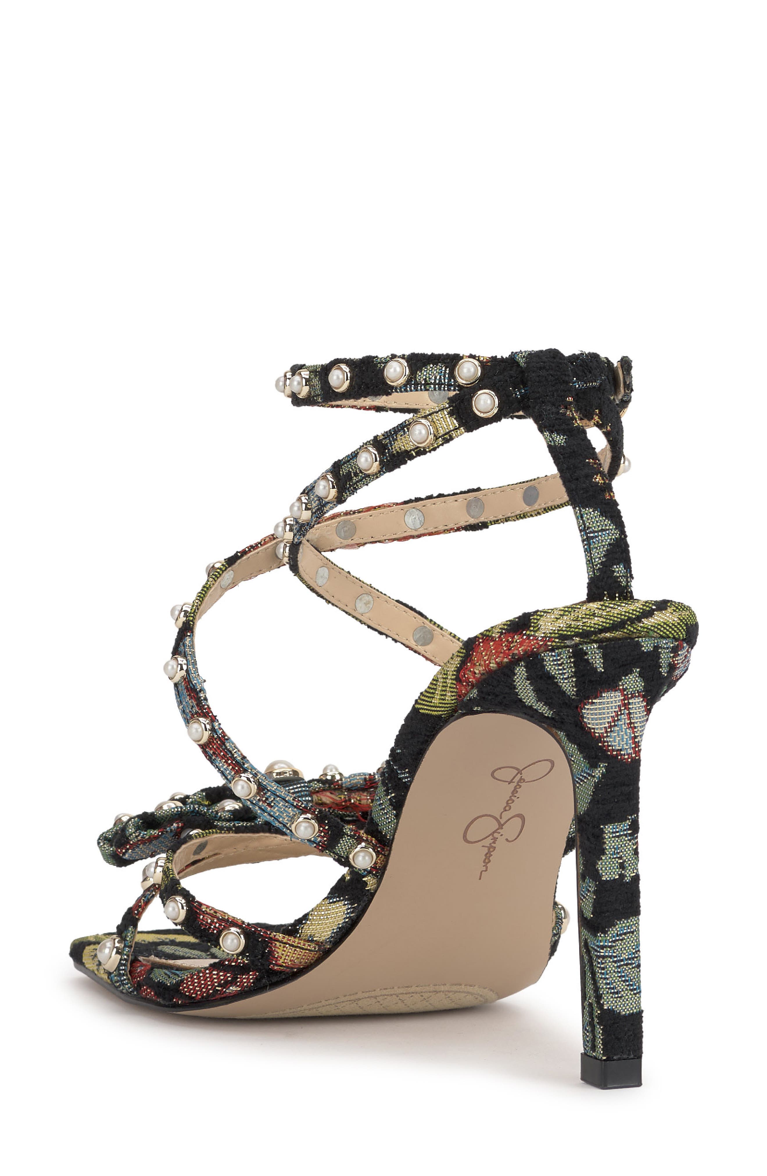 Jessica Simpson Loelva Studded Strappy Sandal, Alternate, color, Black Multi
