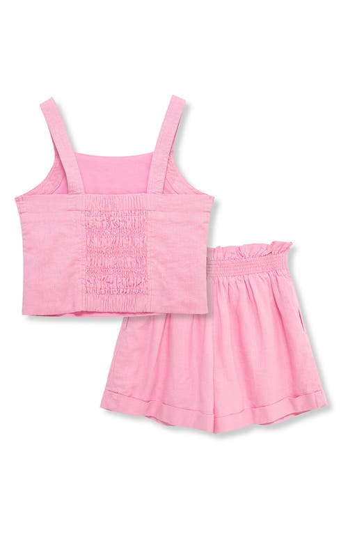 Habitual Kids Kids' Linen Blend Tank & Shorts Set In Light Pink