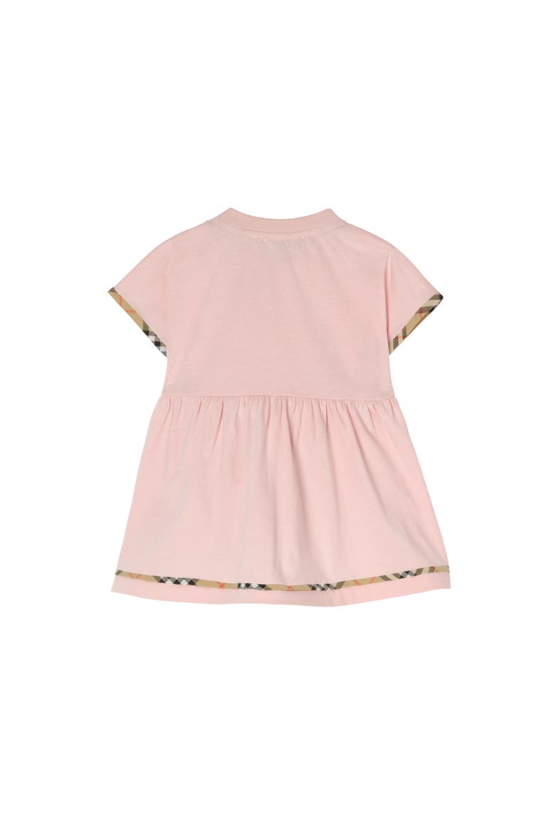 Check Trim Cotton Dress with Bloomers, Alternate, color, Bouquet pink