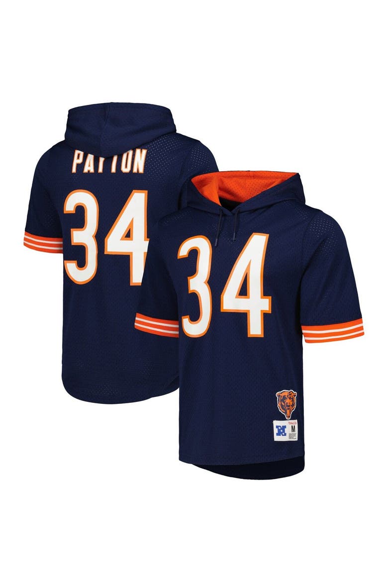 Men's Mitchell & Ness Walter Payton Navy Chicago Bears Retired Player Name & Number Mesh Hoodie T-Shirt, Main, color, Navy