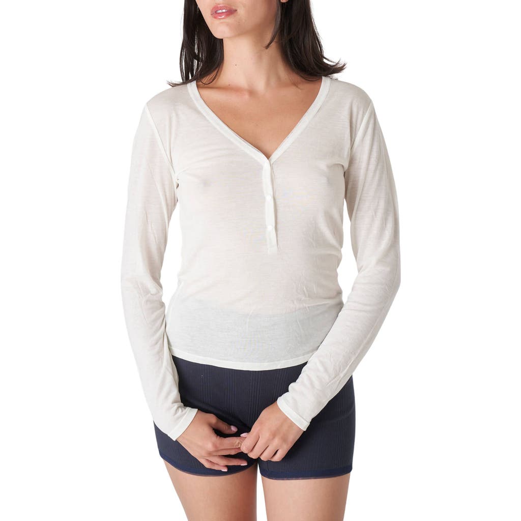 Find Me Now Long Sleeve Henley Top in White  product