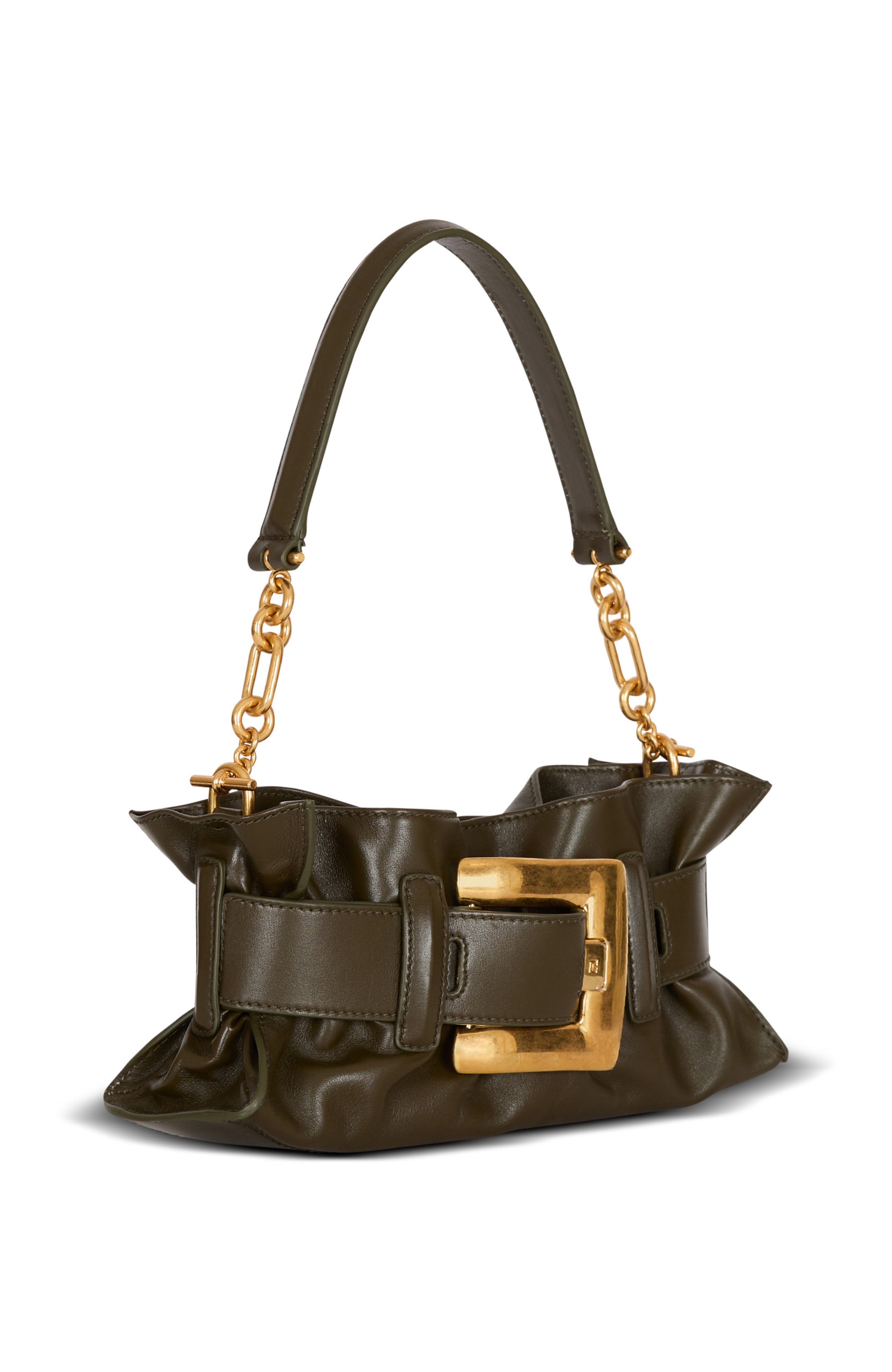 Mini Anthem Shoulder bag in calfskin leather, Alternate, color, khaki