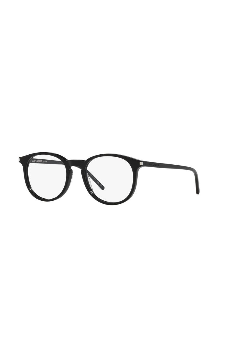Saint Laurent 50mm Round optical glasses, Main, color, Black