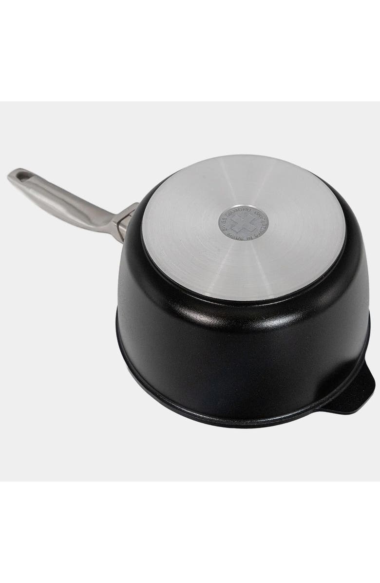 Swiss Diamond CHD Nonstick Saucepan with Glass Lid, 2.2 qt, Alternate, color, Black