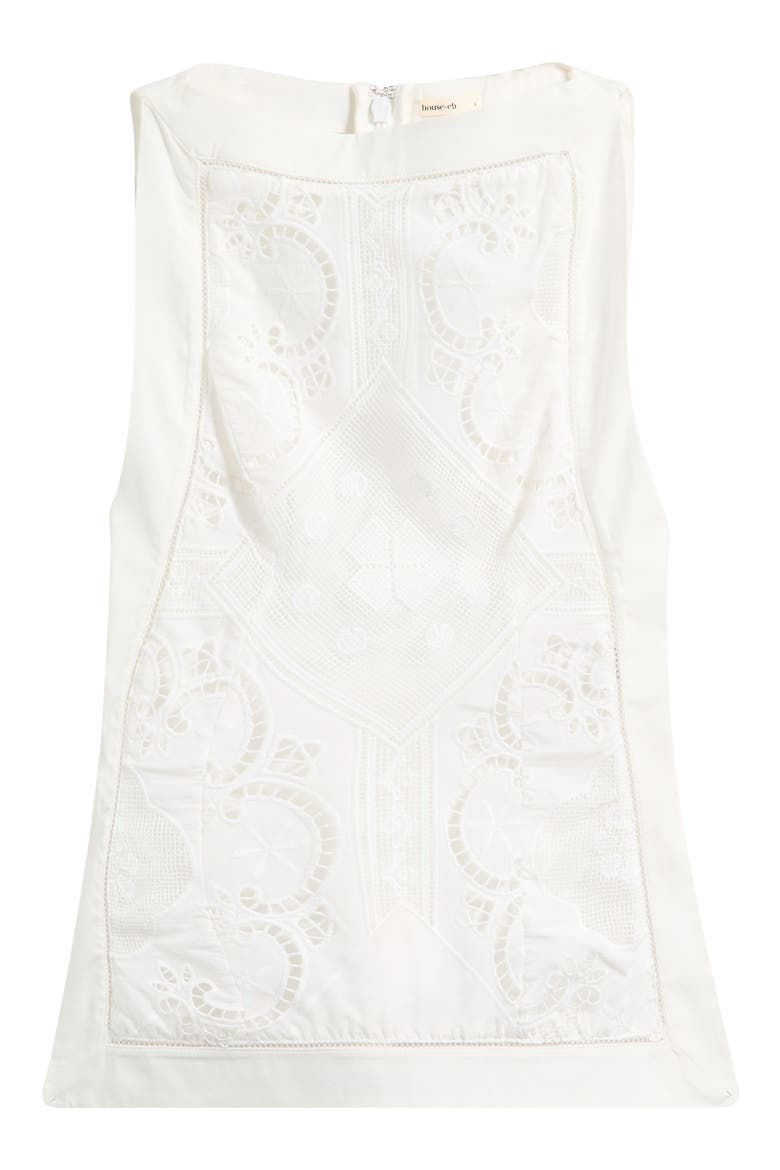 Valencia Broderie Anglaise Boat Neck Top, Alternate, color, WHITE
