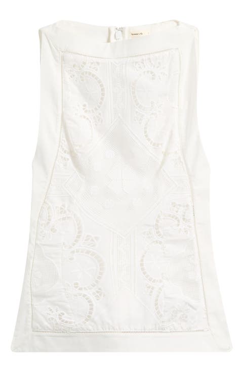 Valencia Broderie Anglaise Boat Neck Top
