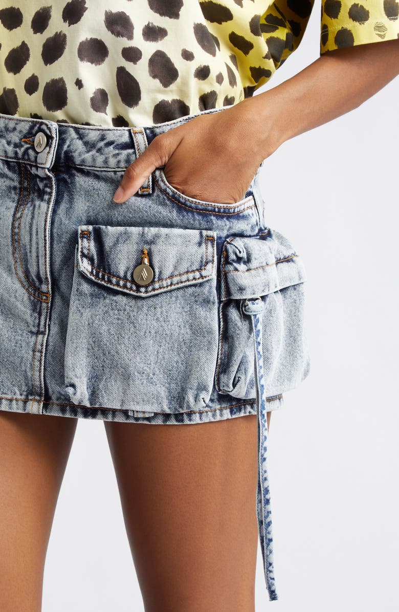 The Attico Fay Denim Cargo Skirt, Alternate, color,