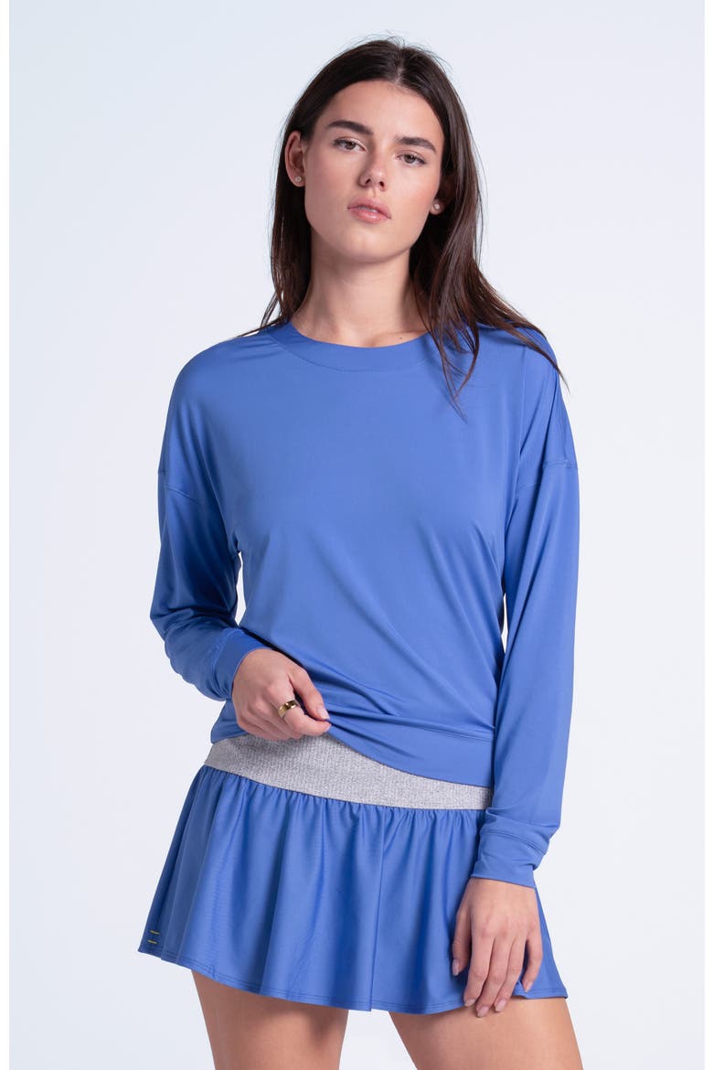 Womens' Rib Line Blue Flounce Skirt, Alternate, color, Parisian Blue